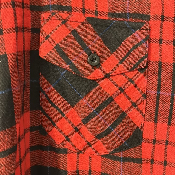 Long red plaid shacket - Picture 5 of 5